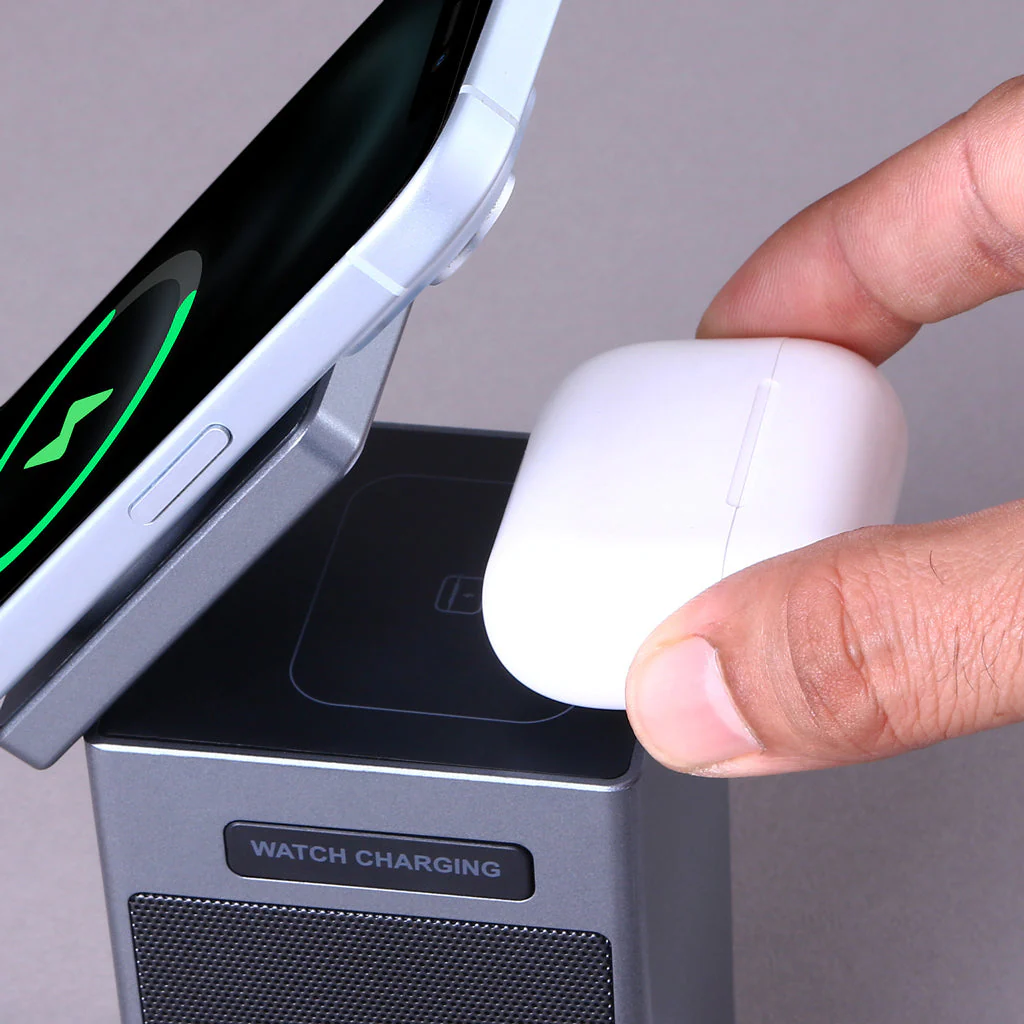 Pixel Dock - 5 in 1 Wireless Charger with Speaker and Clock - Image 6