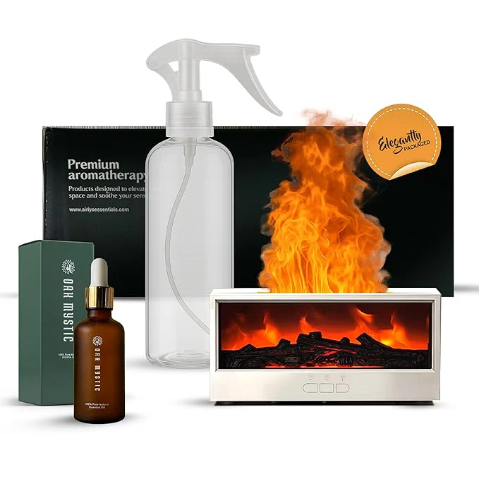 Aroma Essential Oil Fireplace Diffuser with Premium Box Colorful Flame with Remote Control for Home Office with 15 ml Essential Oil - Image 10
