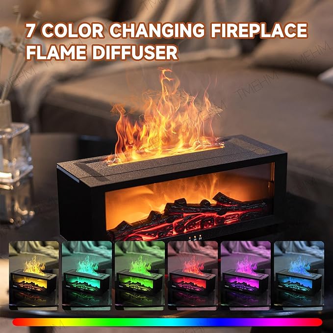 Aroma Essential Oil Fireplace Diffuser with Premium Box Colorful Flame with Remote Control for Home Office with 15 ml Essential Oil - Image 4
