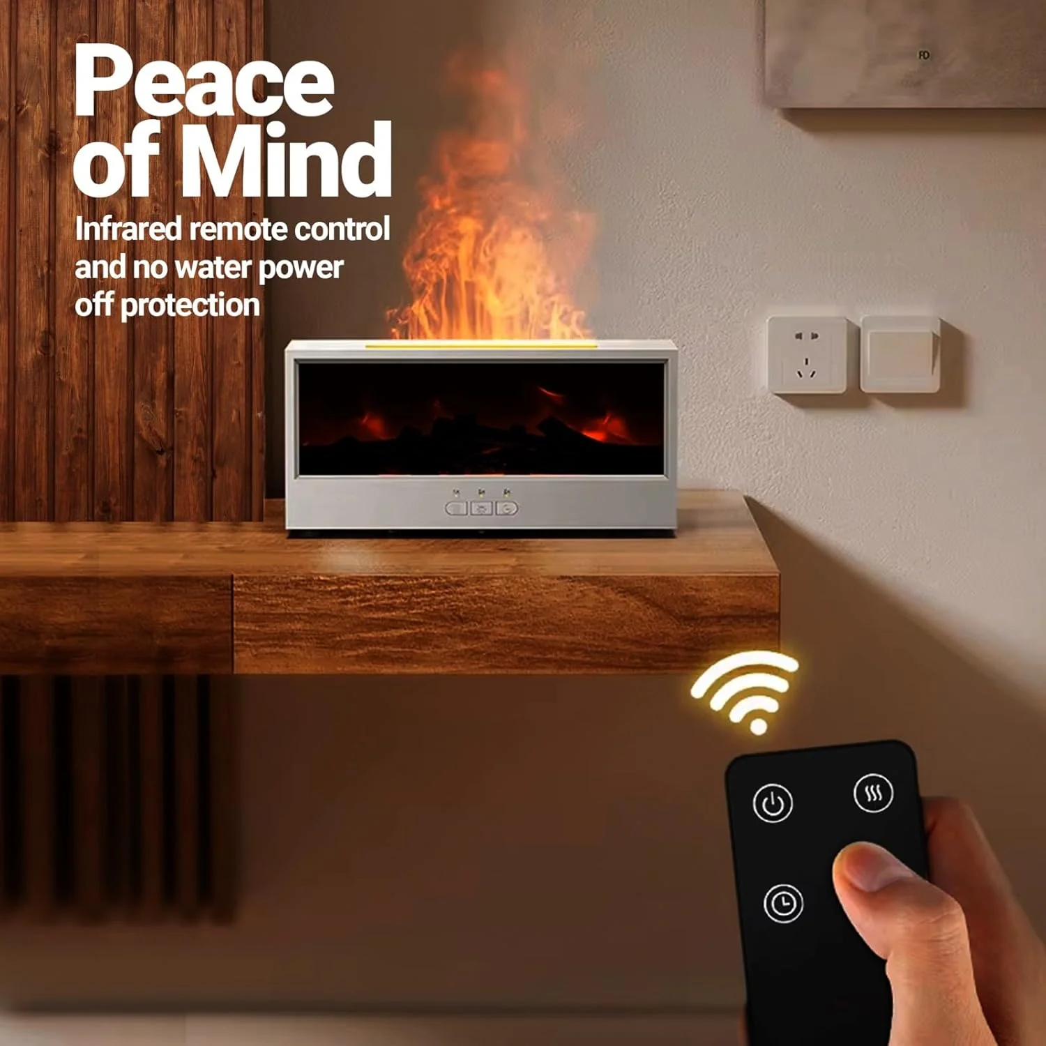 Aroma Essential Oil Fireplace Diffuser with Premium Box Colorful Flame with Remote Control for Home Office with 15 ml Essential Oil - Image 5
