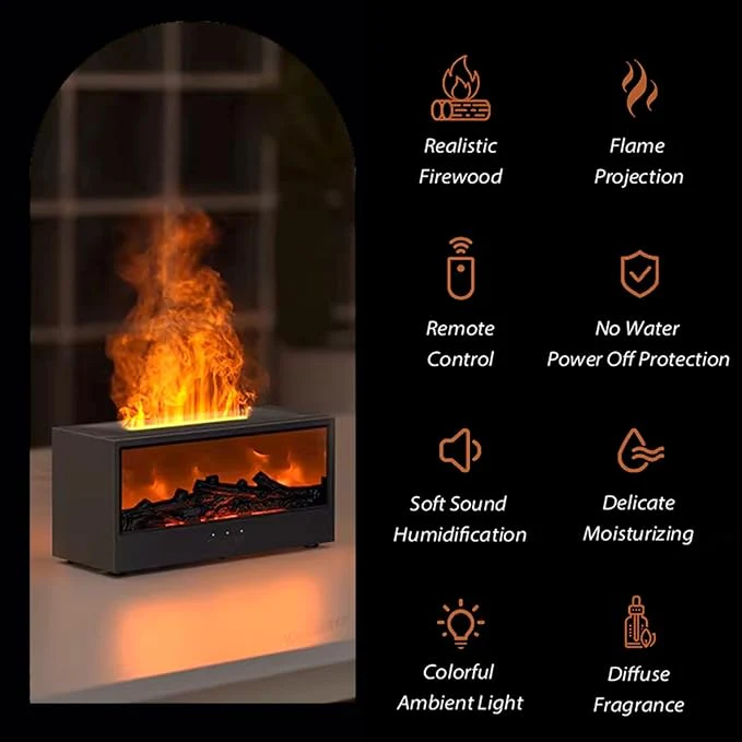 Aroma Essential Oil Fireplace Diffuser with Premium Box Colorful Flame with Remote Control for Home Office with 15 ml Essential Oil - Image 7