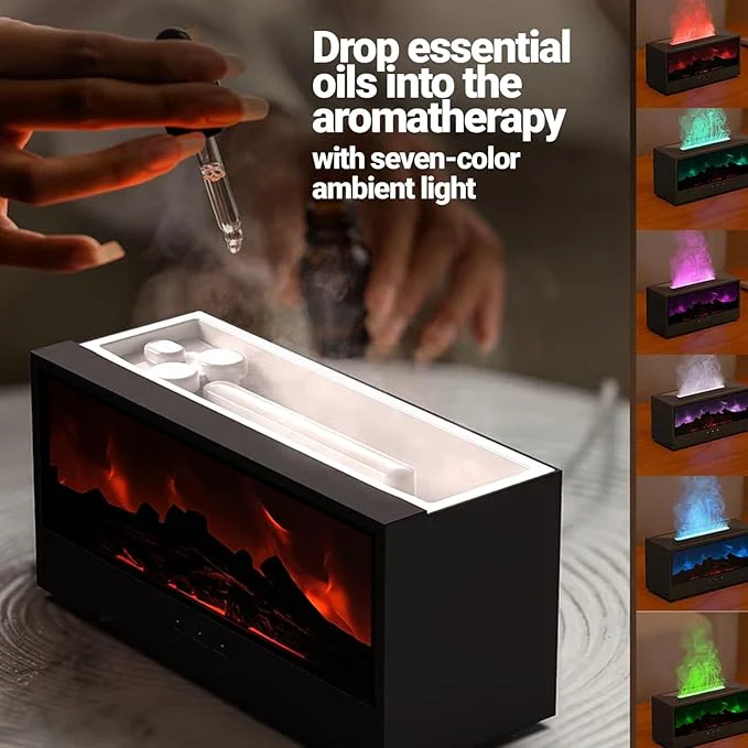 Aroma Essential Oil Fireplace Diffuser with Premium Box Colorful Flame with Remote Control for Home Office with 15 ml Essential Oil - Image 8