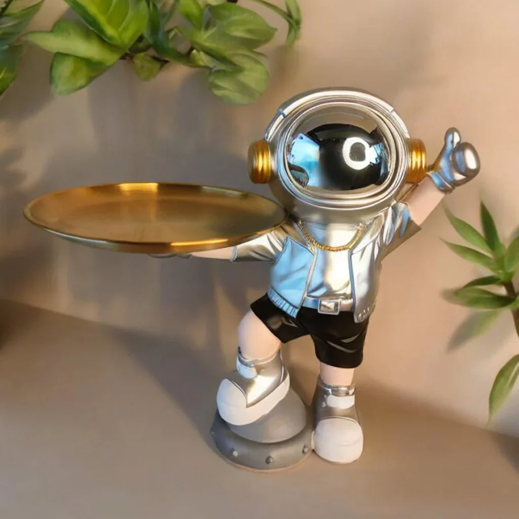 Astronaut Serve Showpiece - Silver - Image 2