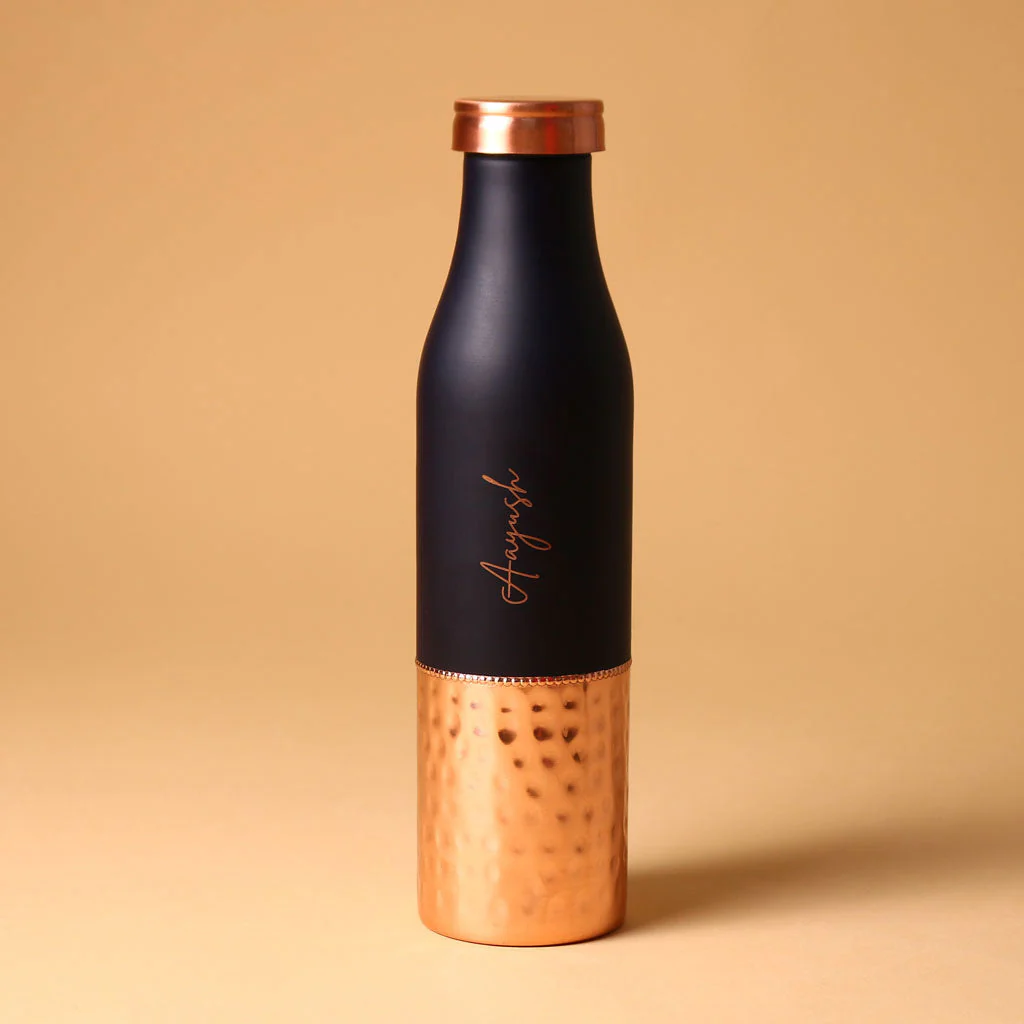 Blue Copper Bottle With Glass- Set of 2 - Image 2