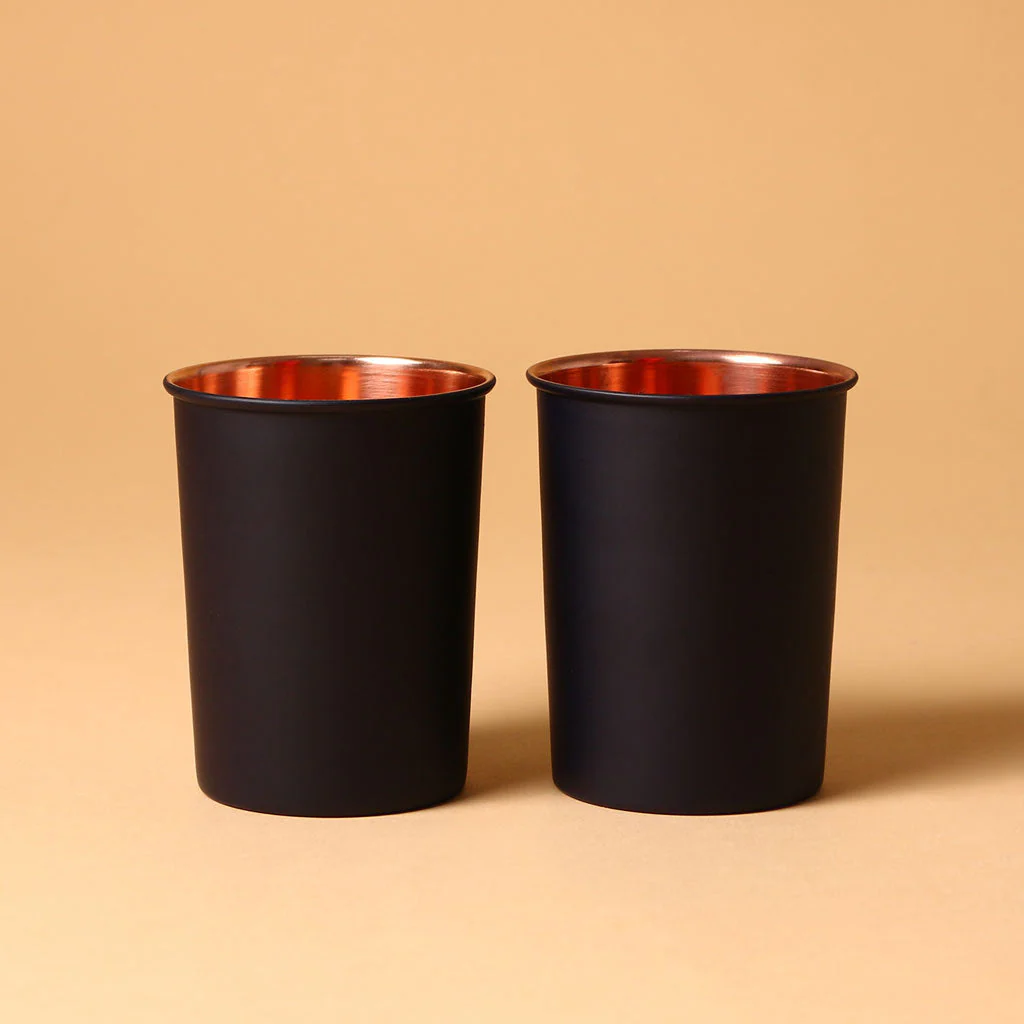 Blue Copper Bottle With Glass- Set of 2 - Image 3