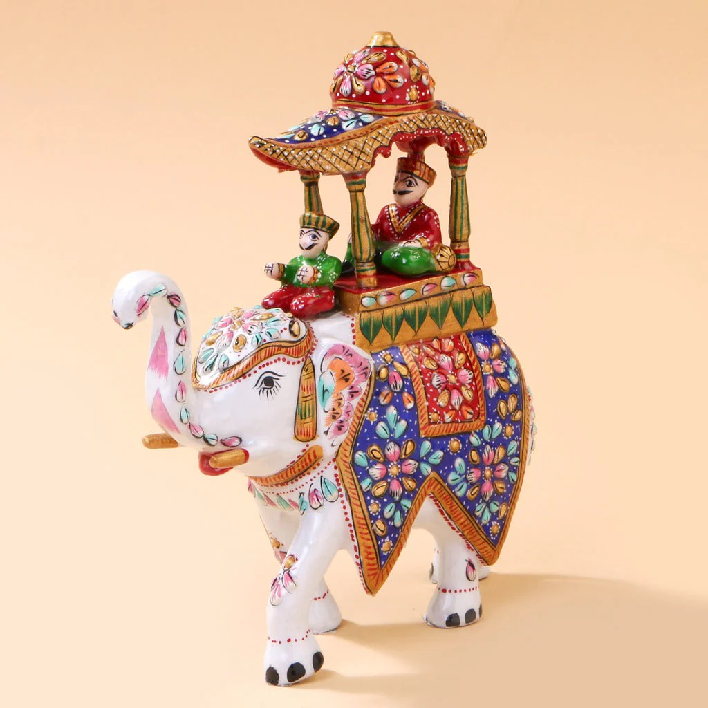 Handcrafted Ambrari Metal Elephant - Image 2