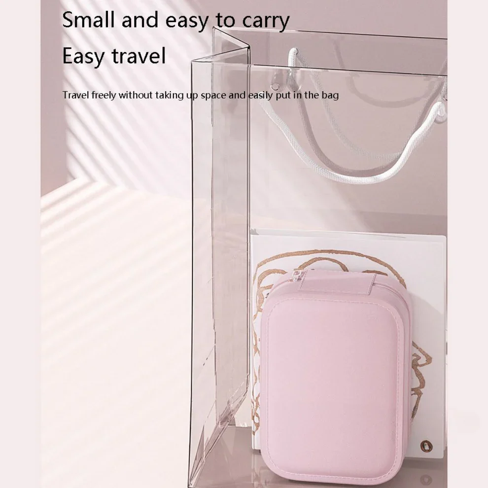 LED Lighted Makeup Mirror Jewelry Box – Portable 2-in-1 Travel Organizer with Adjustable Lighting, Cosmetic Storage & Rechargeable Battery – Compact Vanity Mirror for Women - Image 10