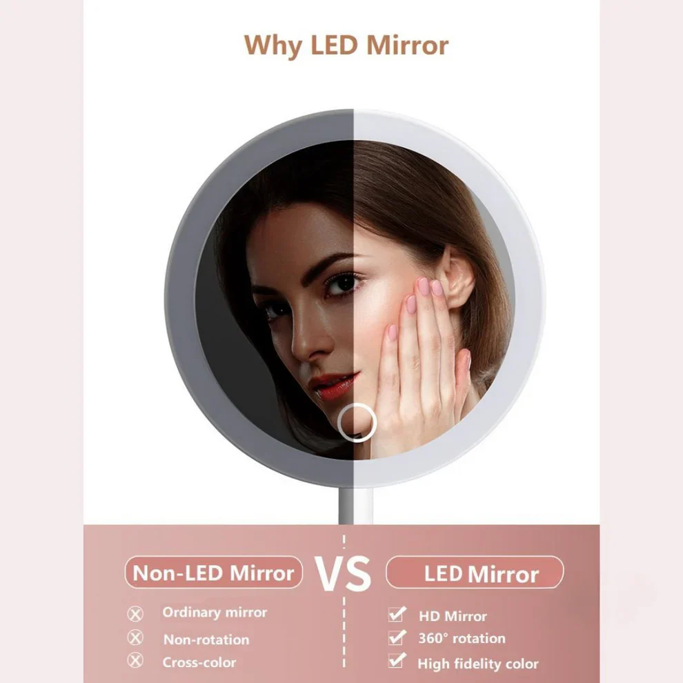 LED Lighted Makeup Mirror Jewelry Box – Portable 2-in-1 Travel Organizer with Adjustable Lighting, Cosmetic Storage & Rechargeable Battery – Compact Vanity Mirror for Women - Image 6