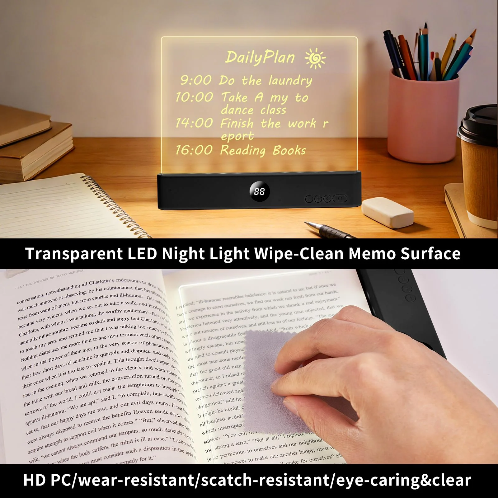 Night Vision Led Book Light Panel | Book Reading Light Panel Portable and Lightweight Indoor and Outdoor Travel Uses Night Reading Light, Eye Care Book Lamp - Image 2