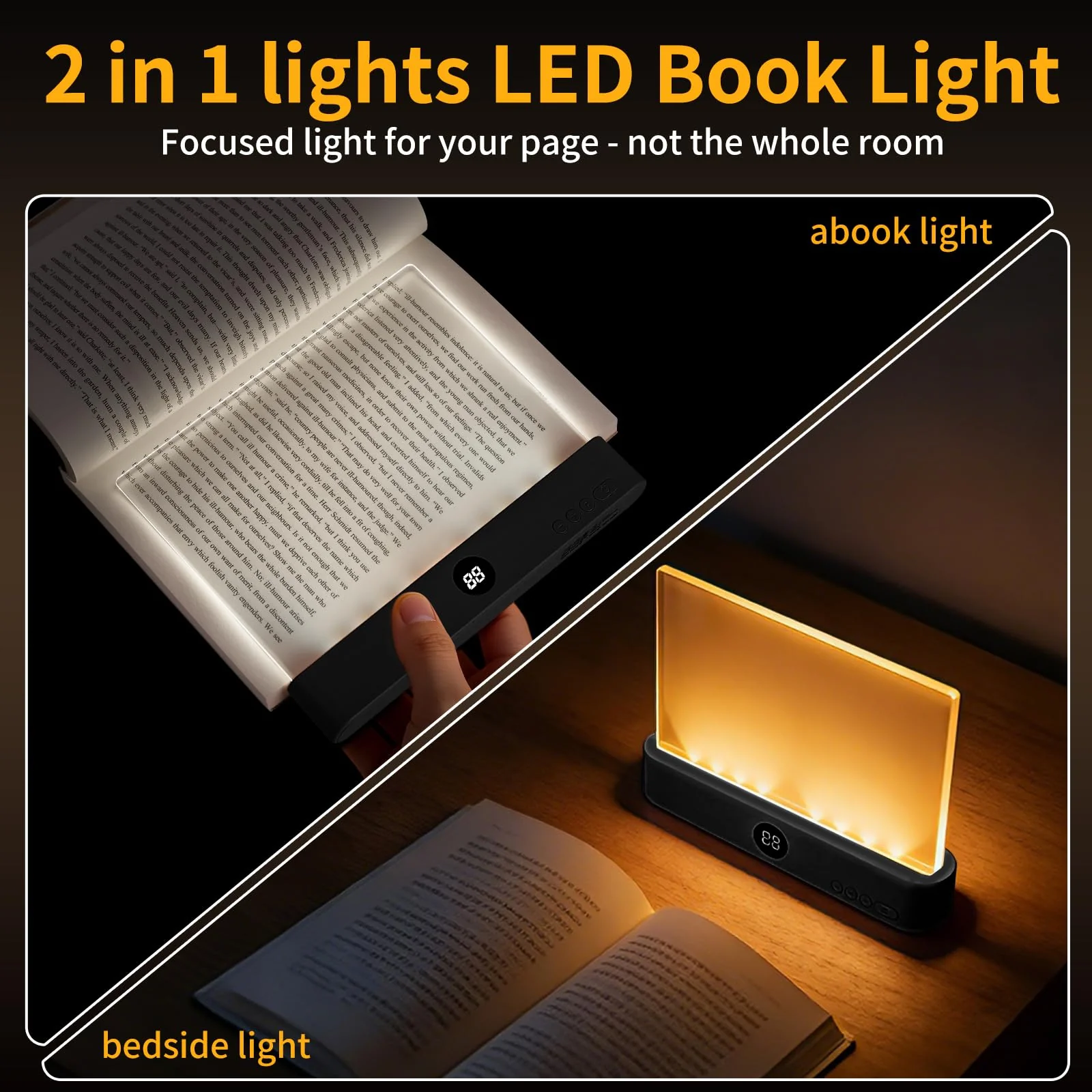 Night Vision Led Book Light Panel | Book Reading Light Panel Portable and Lightweight Indoor and Outdoor Travel Uses Night Reading Light, Eye Care Book Lamp - Image 4