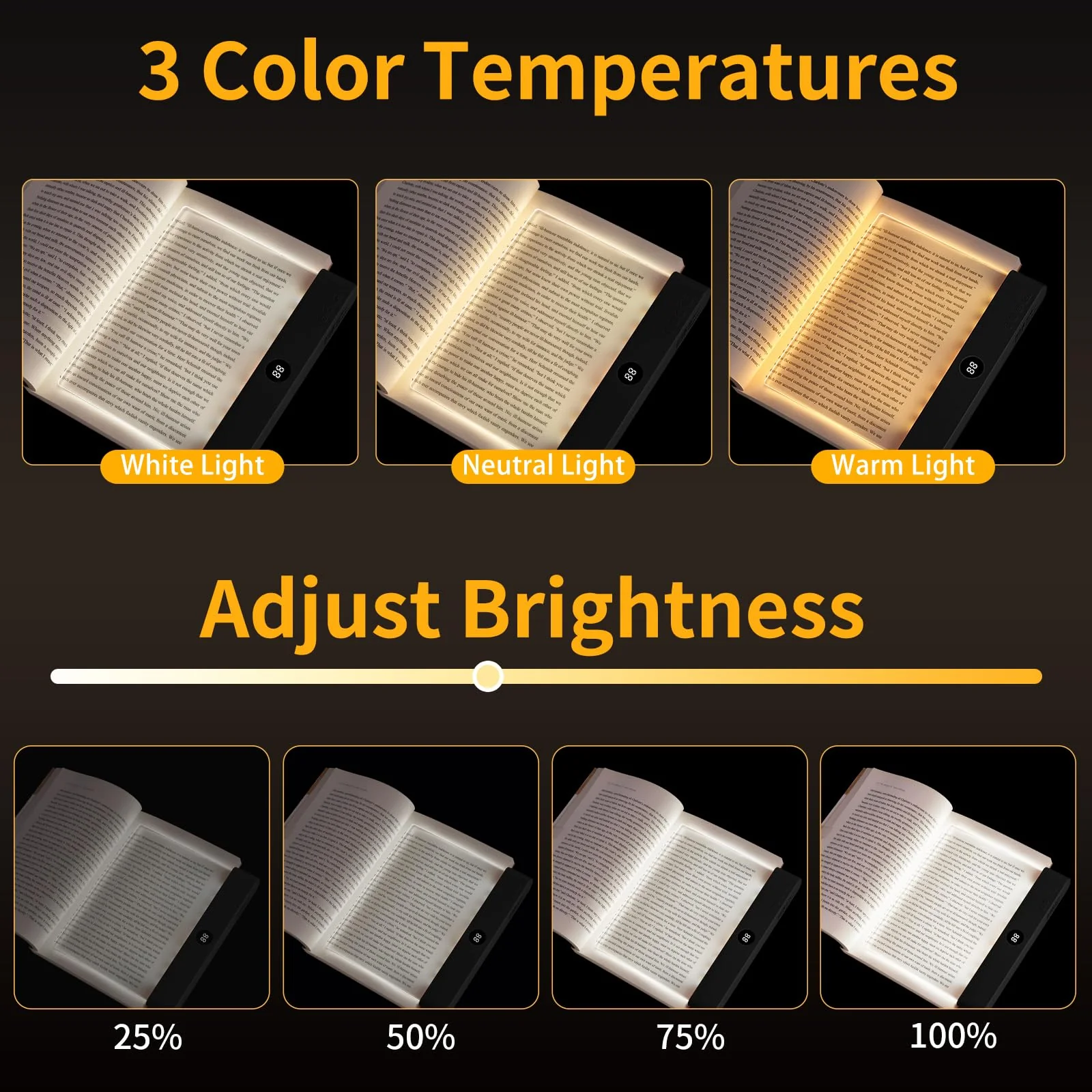 Night Vision Led Book Light Panel | Book Reading Light Panel Portable and Lightweight Indoor and Outdoor Travel Uses Night Reading Light, Eye Care Book Lamp - Image 5
