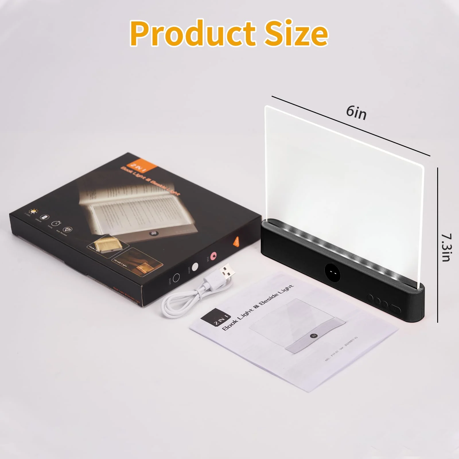 Night Vision Led Book Light Panel | Book Reading Light Panel Portable and Lightweight Indoor and Outdoor Travel Uses Night Reading Light, Eye Care Book Lamp - Image 7