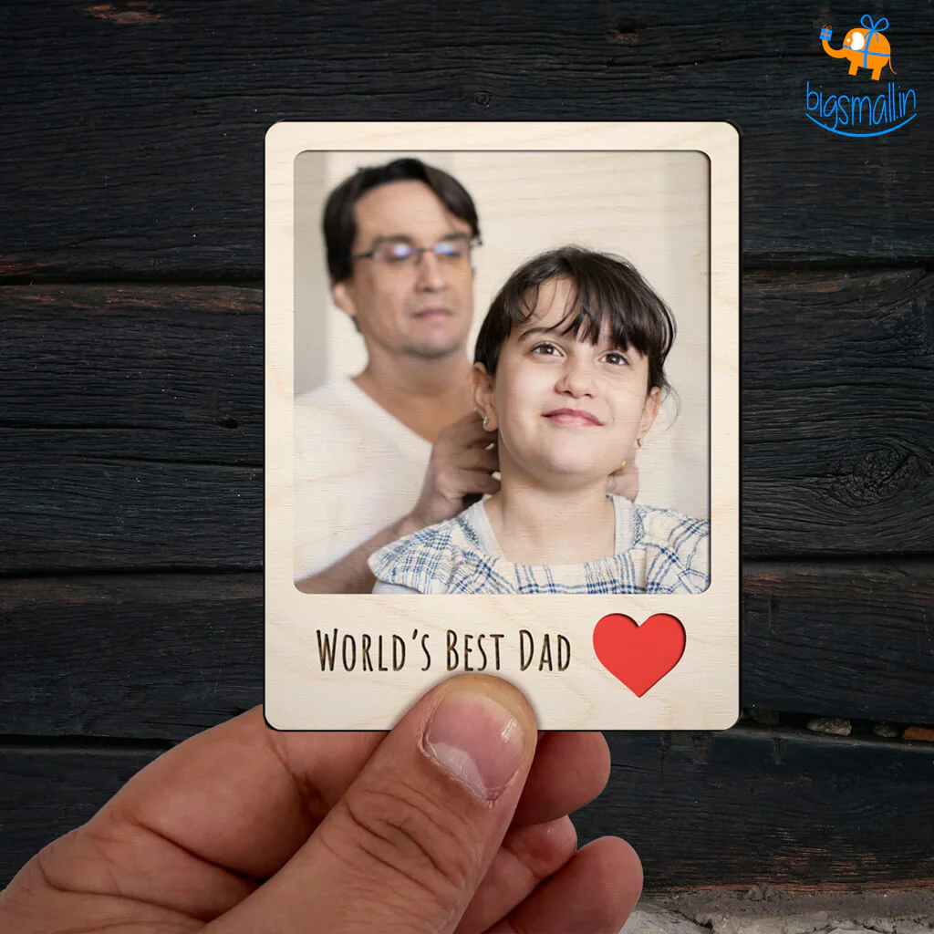Personalized Best Dad Wooden Fridge Magnet - Image 4
