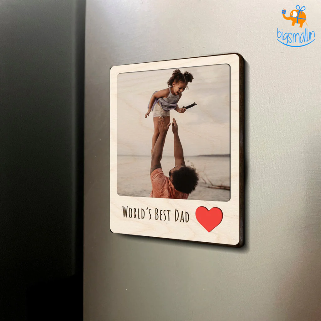 Personalized Best Dad Wooden Fridge Magnet - Image 5