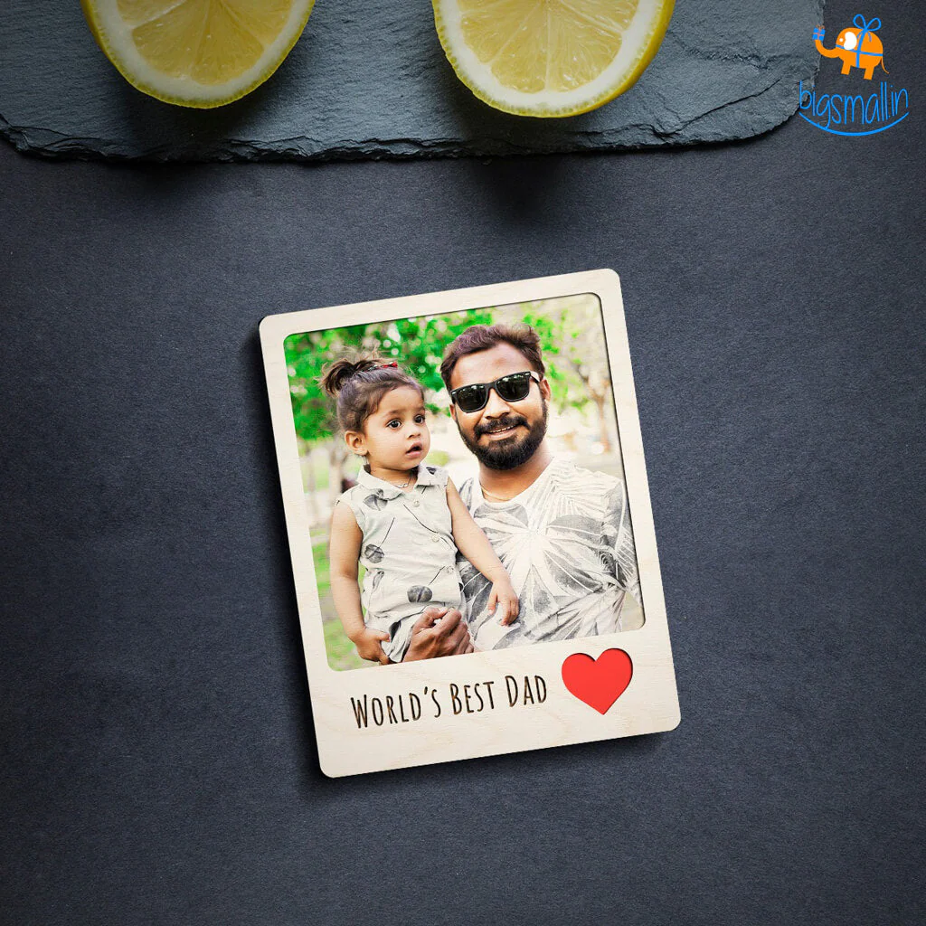 Personalized Best Dad Wooden Fridge Magnet - Image 7