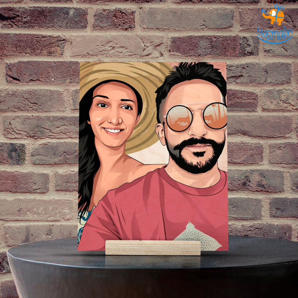 Personalized Caricature Wooden Portrait - Image 10
