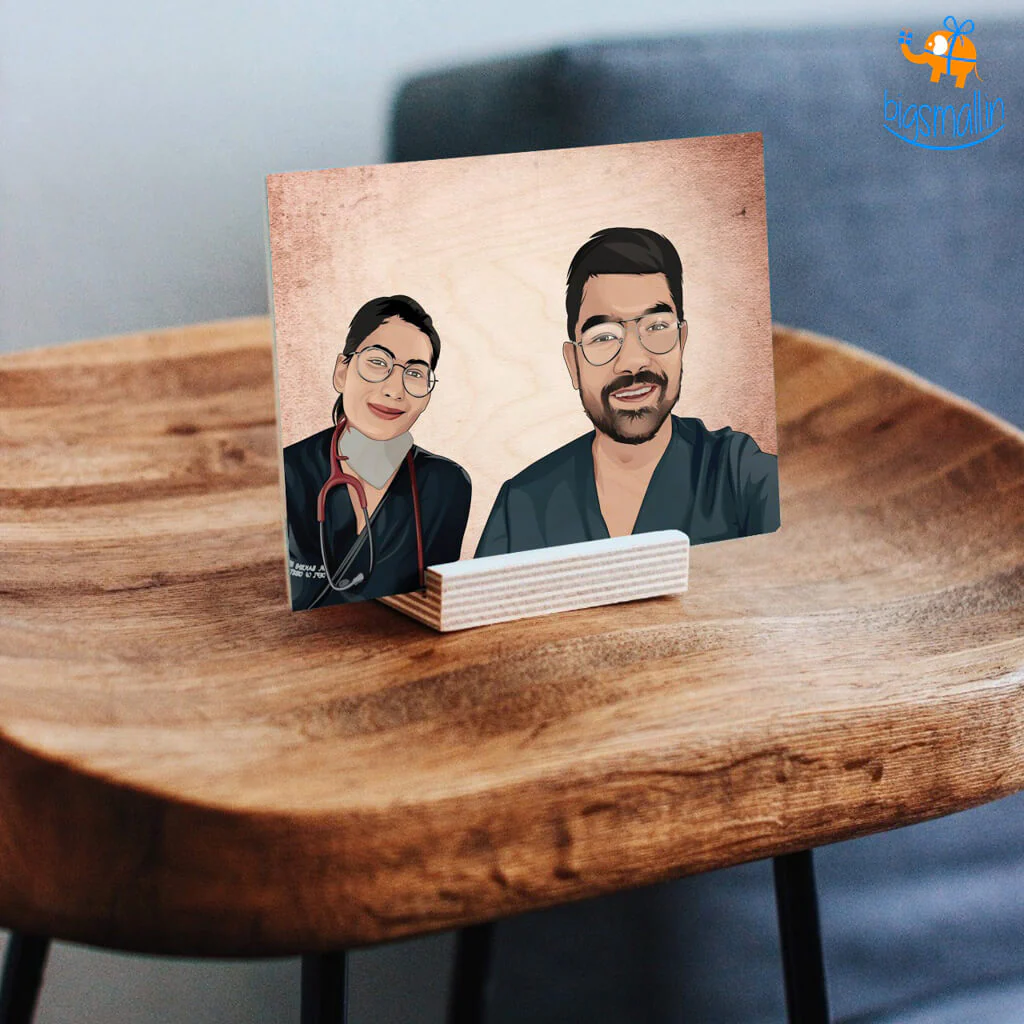 Personalized Caricature Wooden Portrait - Image 14