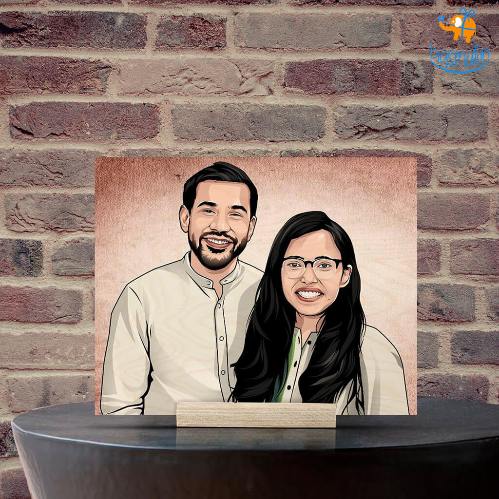 Personalized Caricature Wooden Portrait - Image 6