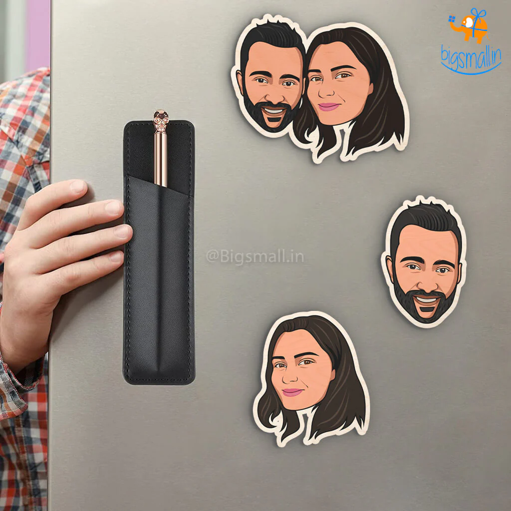 Personalized Caricature Wooden Fridge Magnet - Image 2