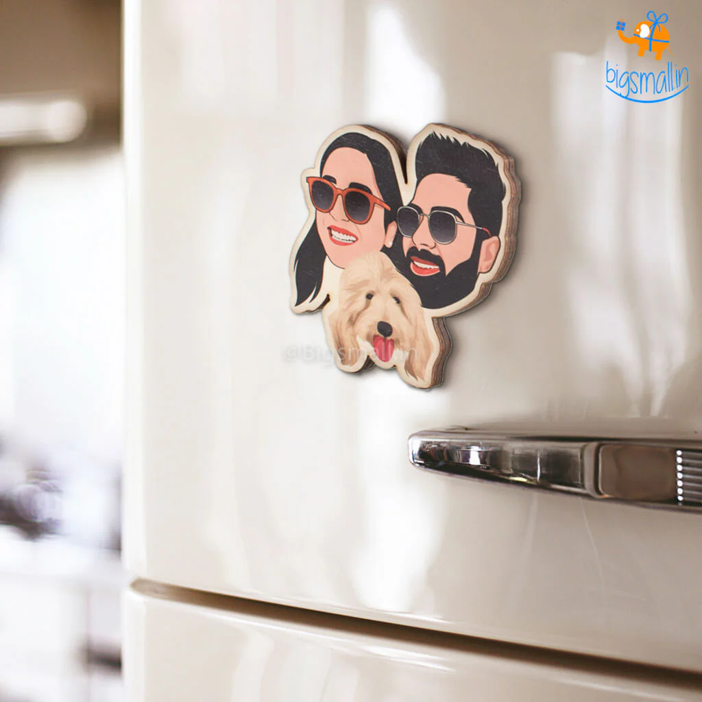 Personalized Caricature Wooden Fridge Magnet - Image 23