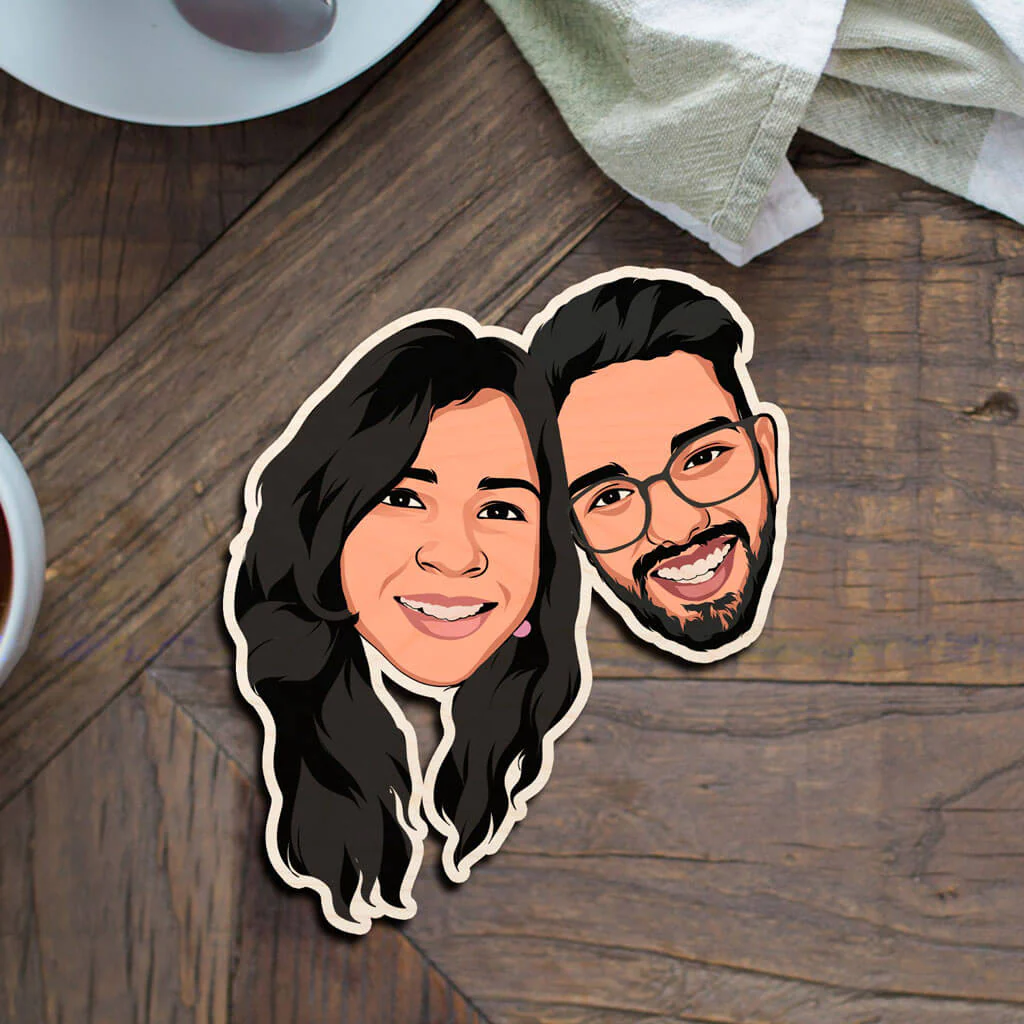 Personalized Caricature Wooden Fridge Magnet - Image 3