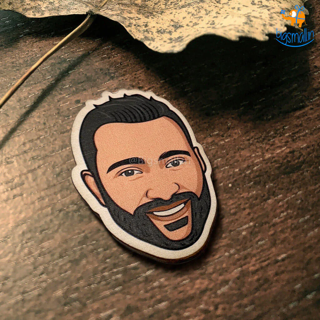 Personalized Caricature Wooden Fridge Magnet - Image 4