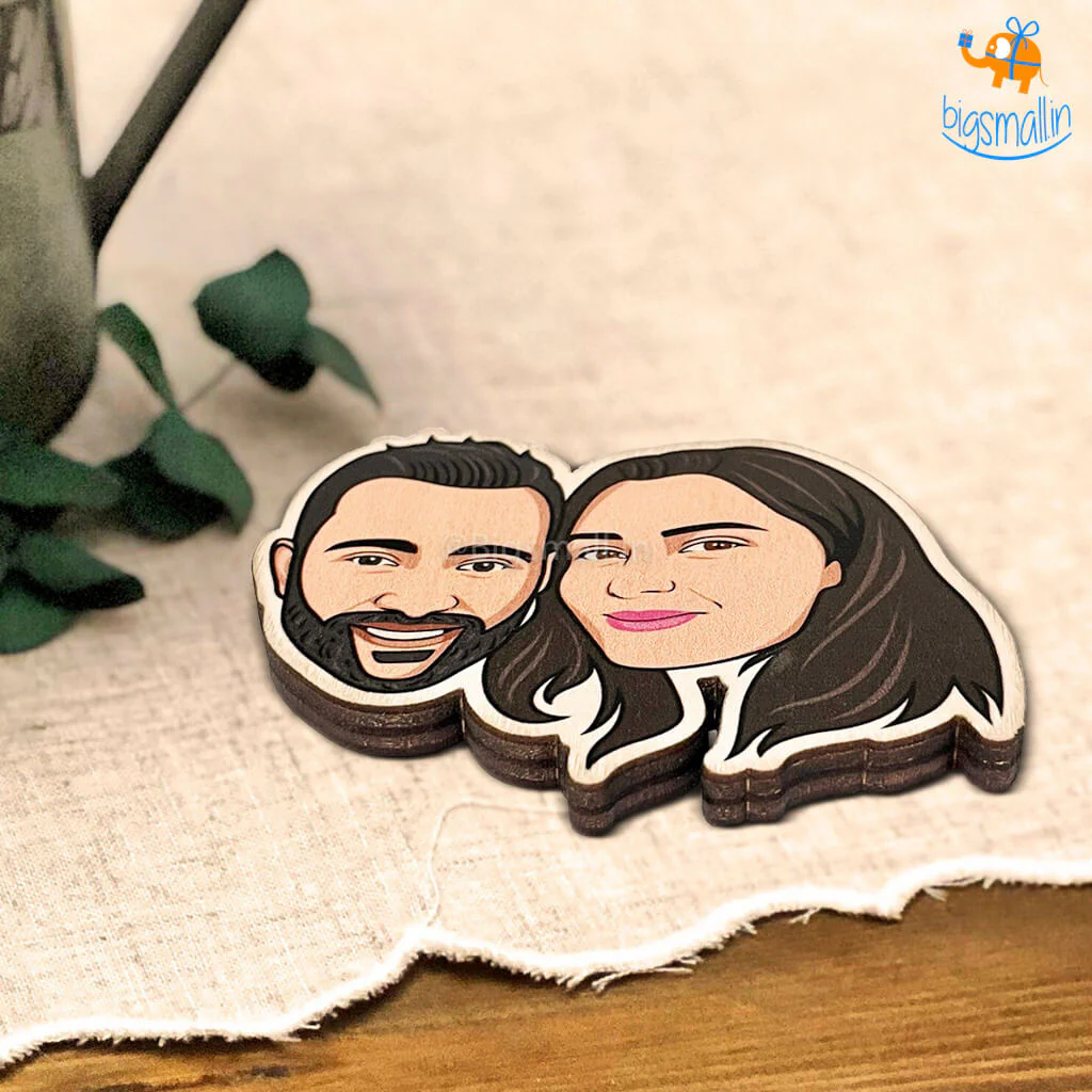 Personalized Caricature Wooden Fridge Magnet - Image 6