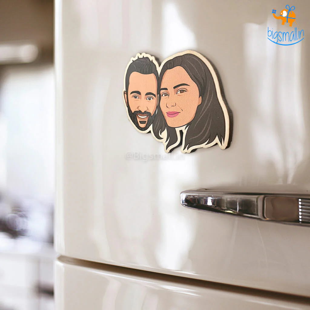 Personalized Caricature Wooden Fridge Magnet - Image 8