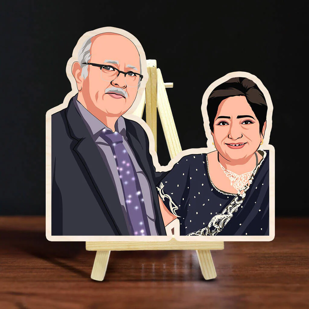 Personalized Caricature Wooden Print With Easel | COD Not Available - Image 11