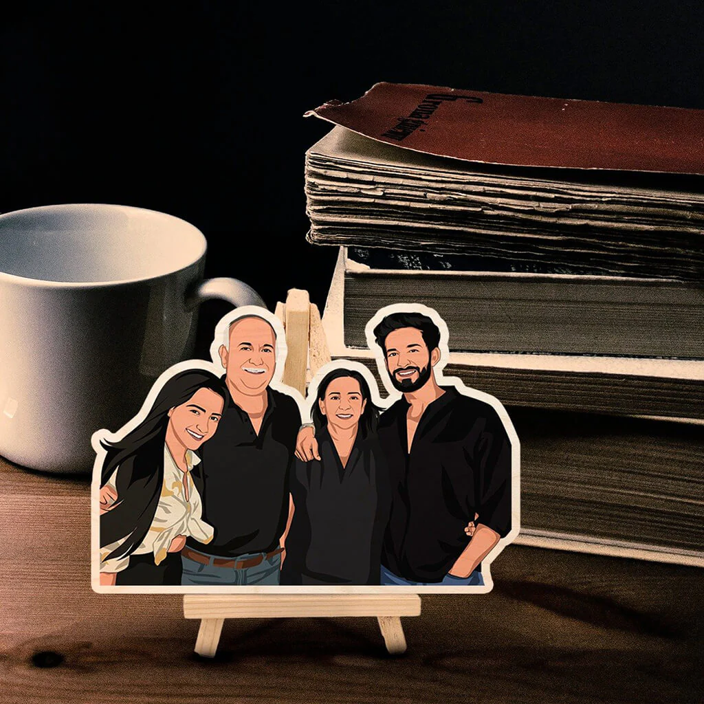 Personalized Caricature Wooden Print With Easel | COD Not Available - Image 5