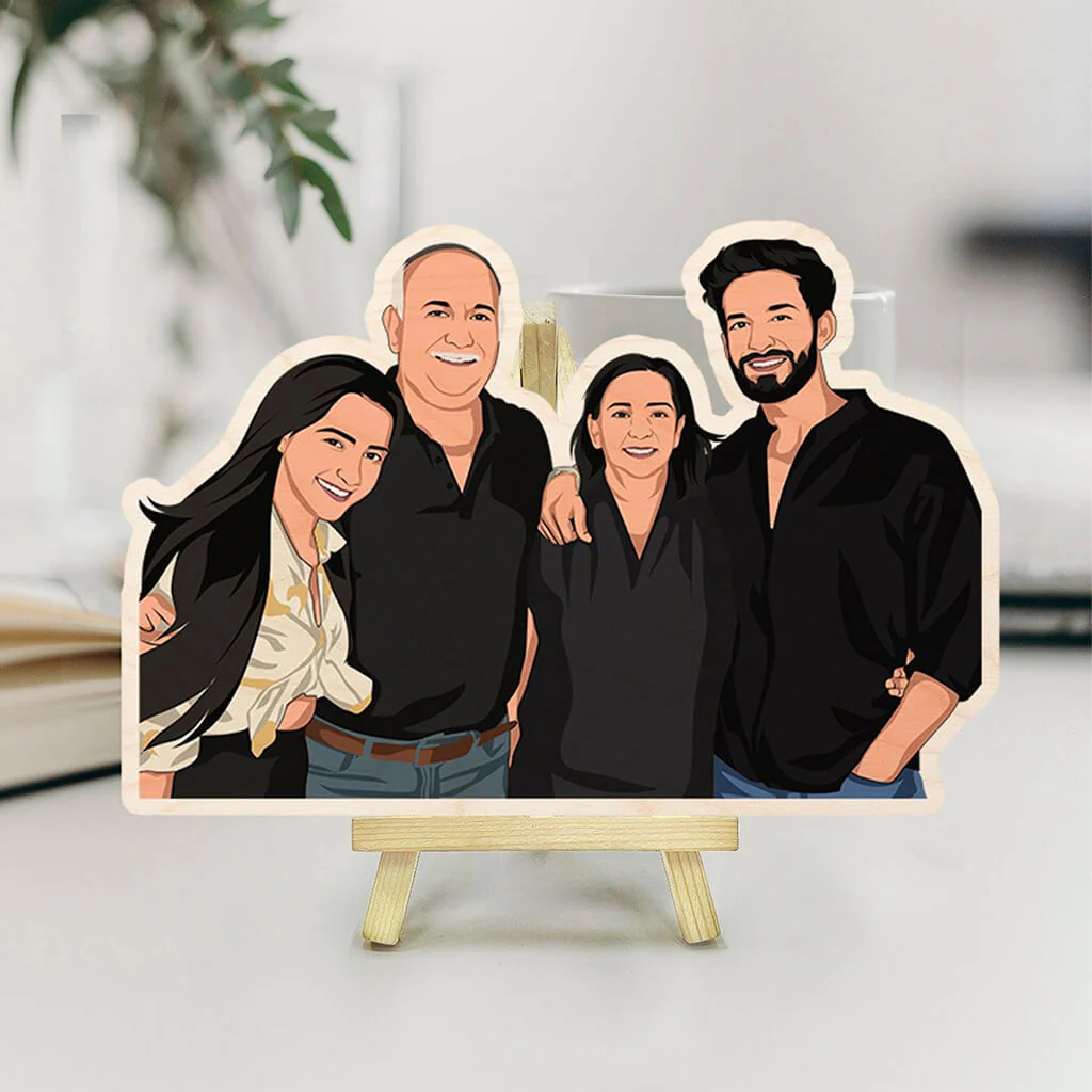 Personalized Caricature Wooden Print With Easel | COD Not Available - Image 8