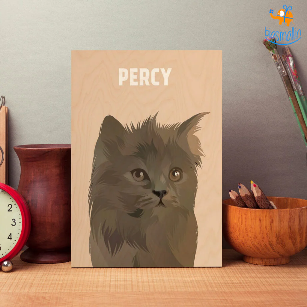 Personalized Pets Caricature Wooden Portrait - Image 3