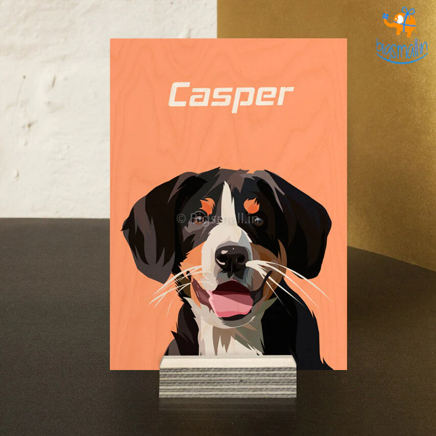 Personalized Pets Caricature Wooden Portrait - Image 4