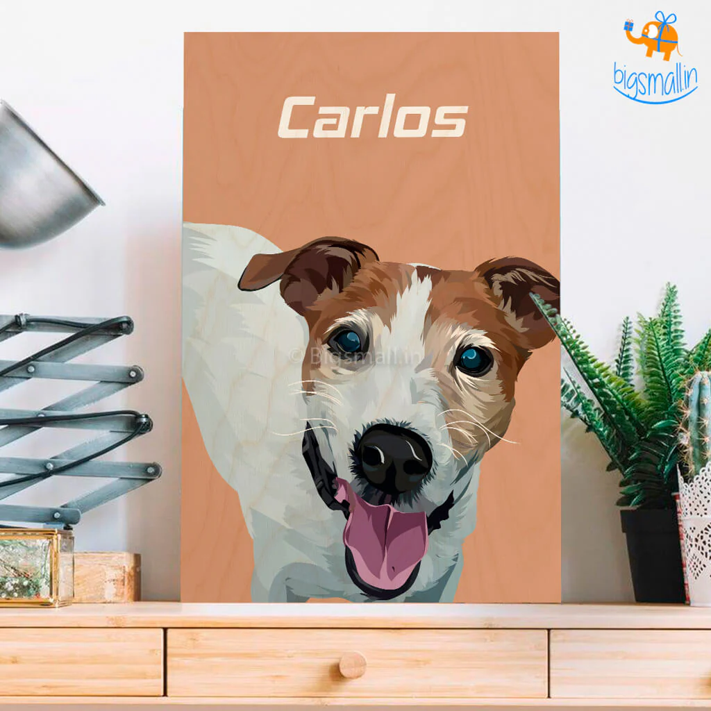 Personalized Pets Caricature Wooden Portrait - Image 6