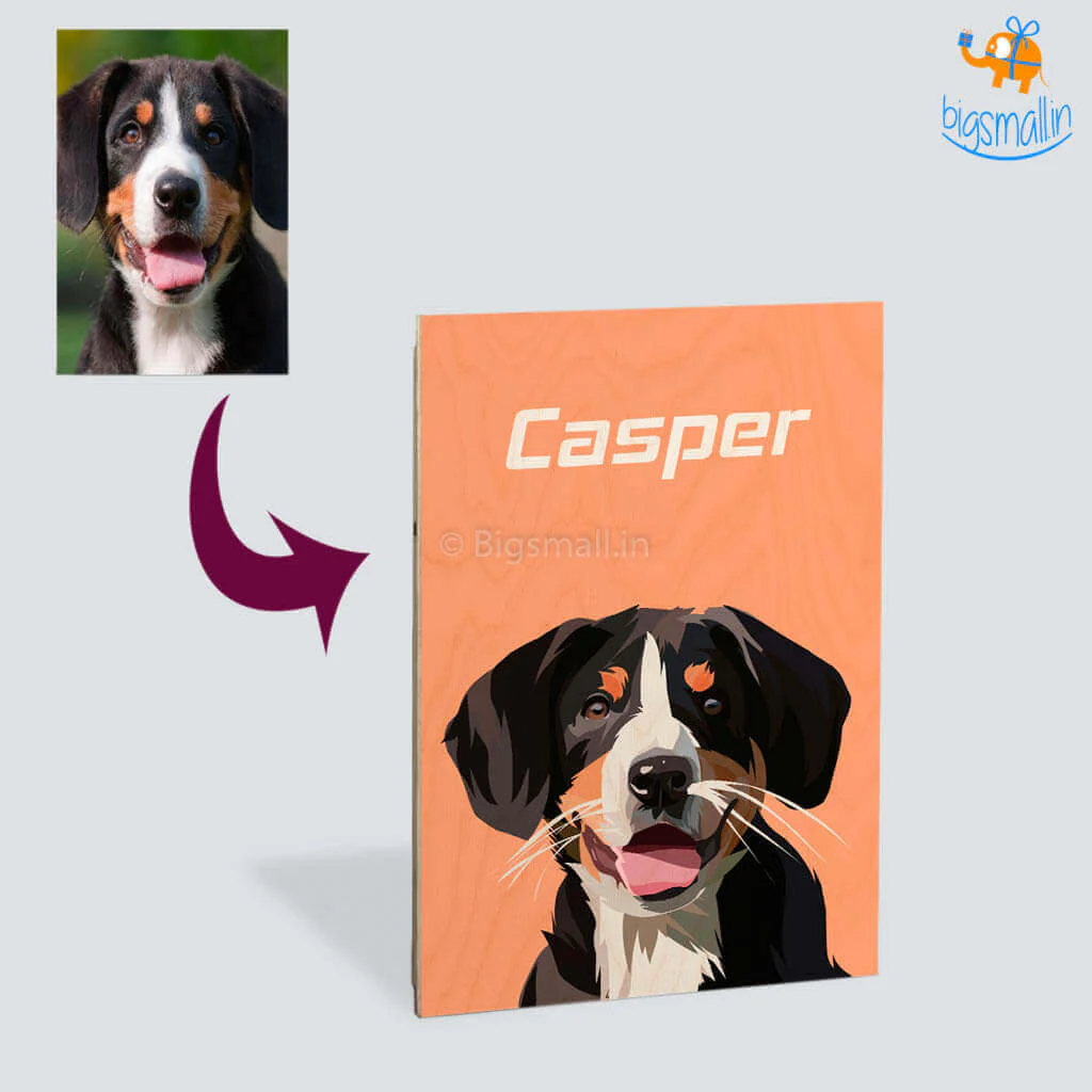 Personalized Pets Caricature Wooden Portrait - Image 8