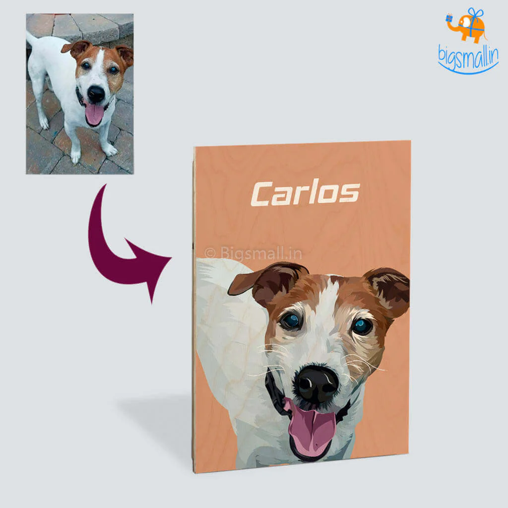 Personalized Pets Caricature Wooden Portrait - Image 9