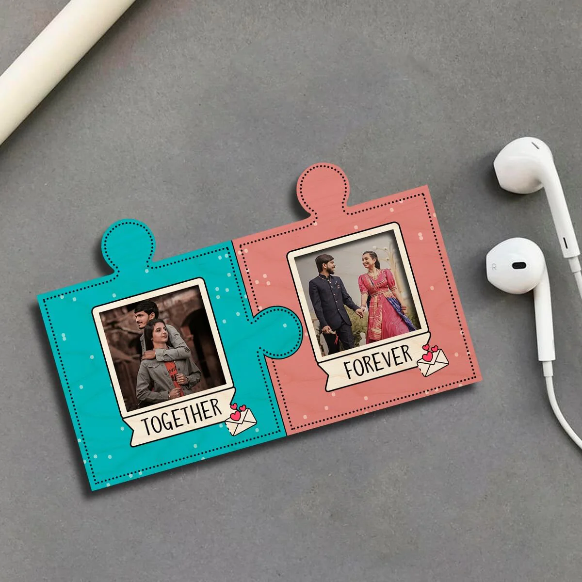 Personalized Puzzle Pieces Wooden Fridge Magnet - Image 2