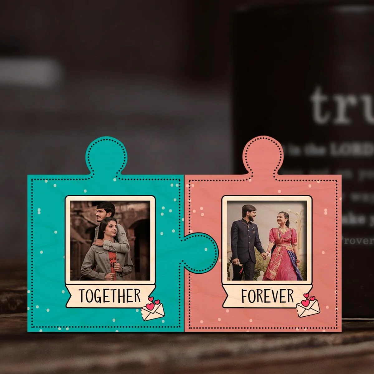 Personalized Puzzle Pieces Wooden Fridge Magnet - Image 3