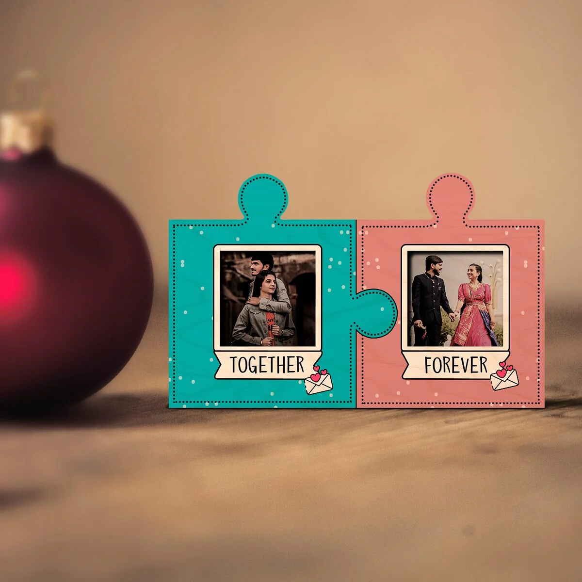 Personalized Puzzle Pieces Wooden Fridge Magnet - Image 5