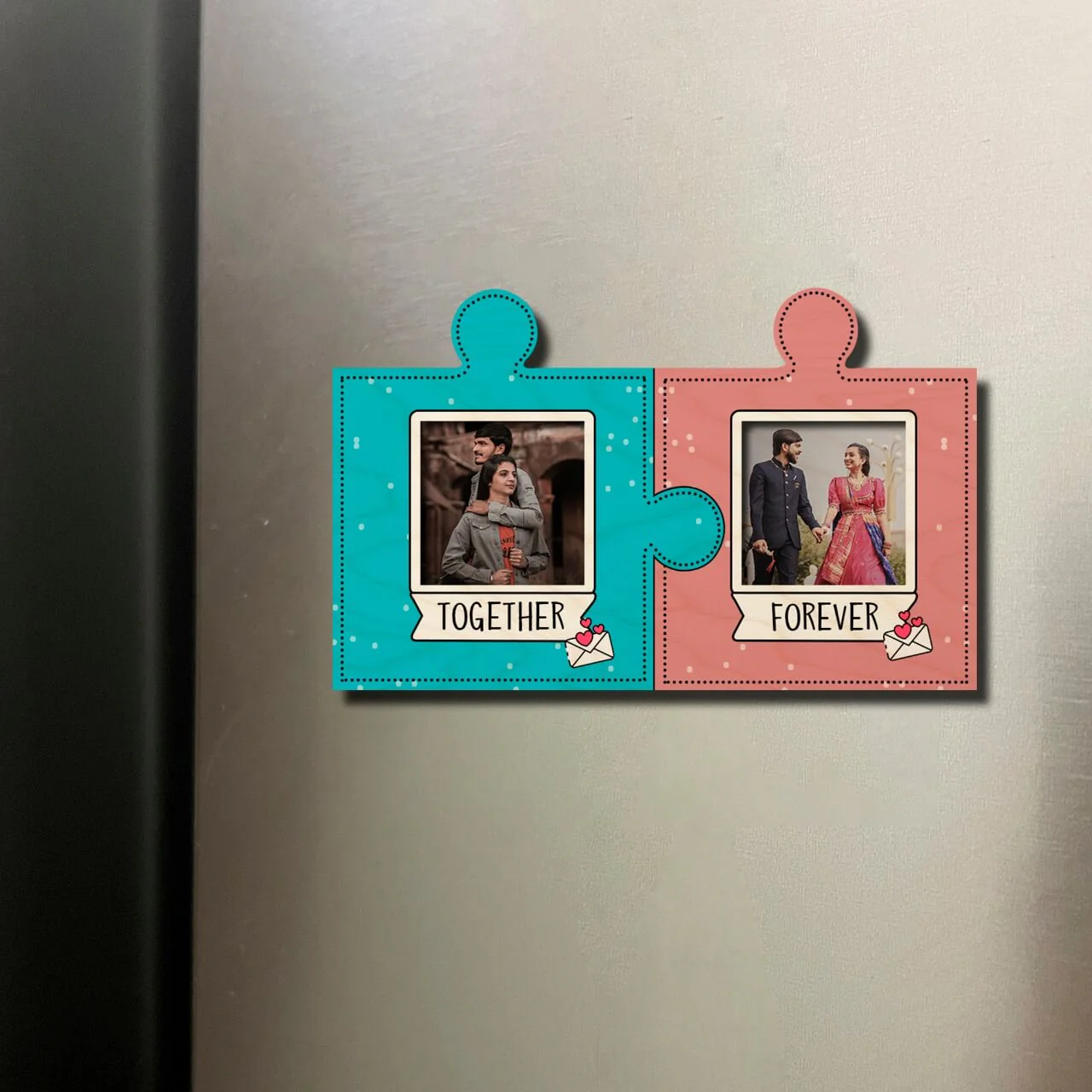 Personalized Puzzle Pieces Wooden Fridge Magnet - Image 6