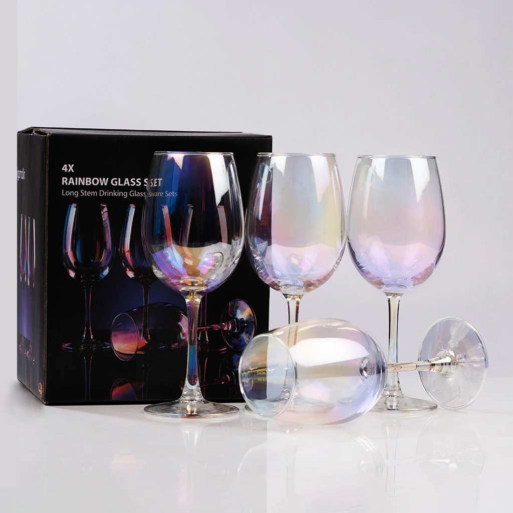 Rainbow Wine Glasses - Set of 4 - Image 3