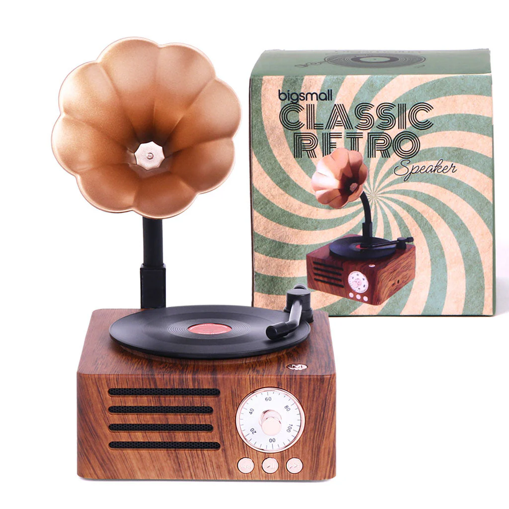 Retro Gramophone Bluetooth Speaker with Rotating Disc - Image 6