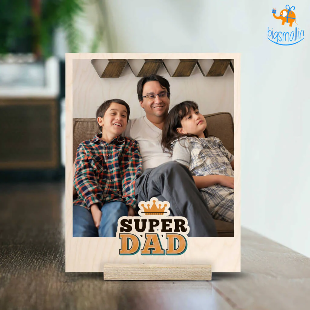 Super Dad Personalized Wooden Print Frame - Image 2