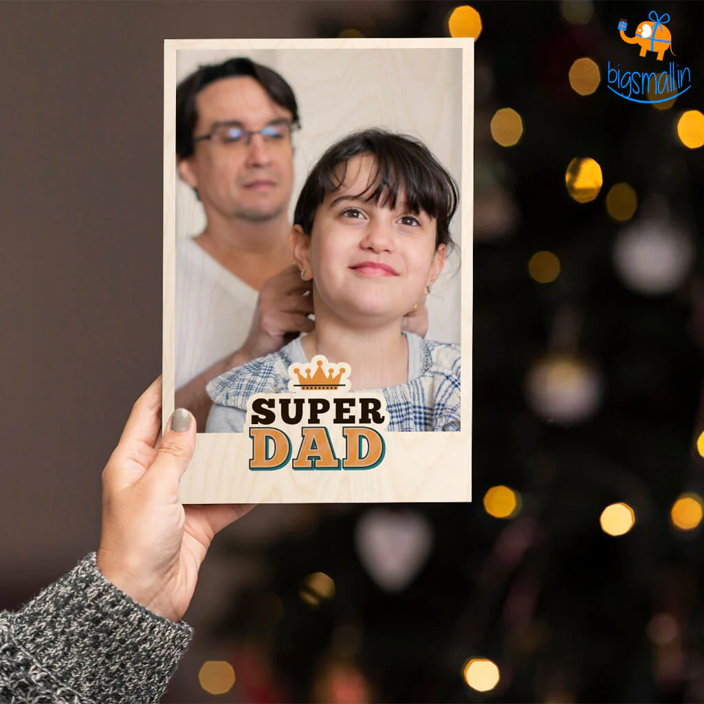 Super Dad Personalized Wooden Print Frame - Image 3