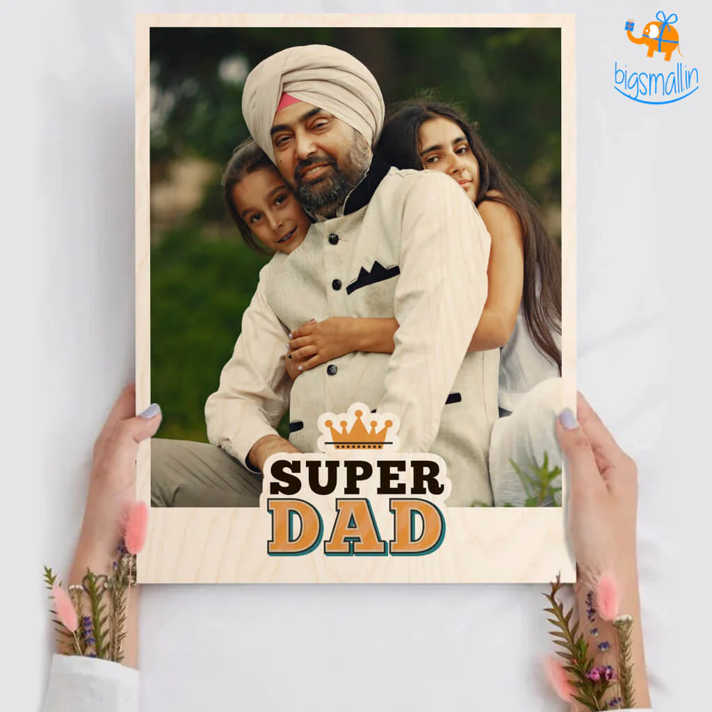 Super Dad Personalized Wooden Print Frame - Image 4